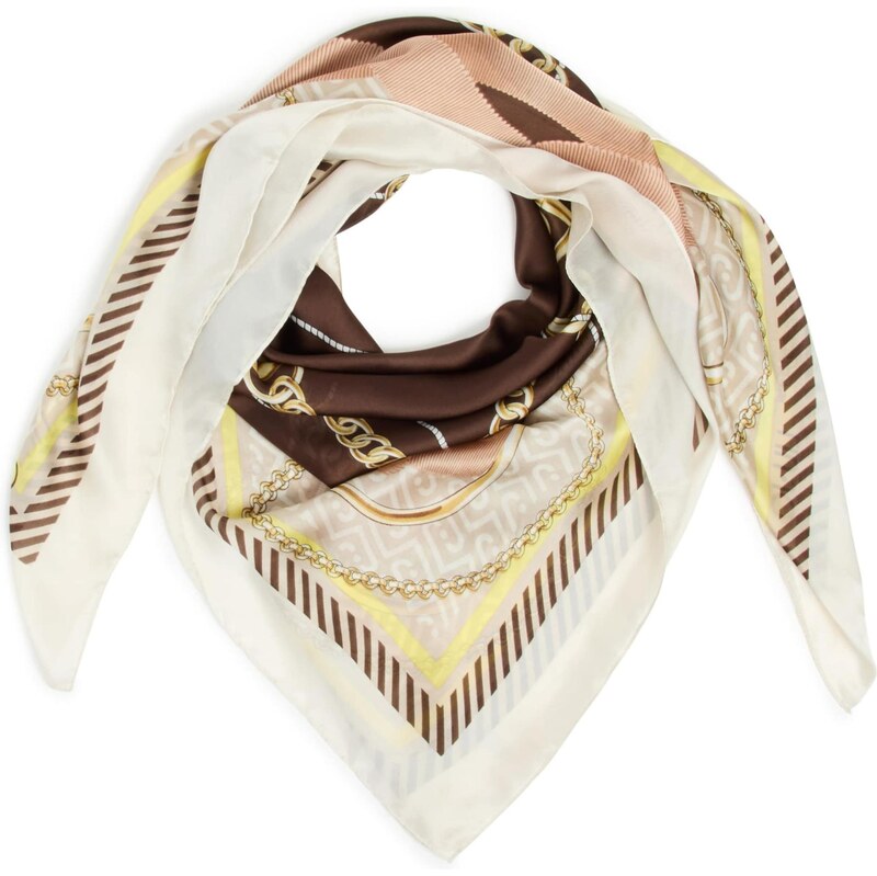 Liu Jo Šatka NASTRI krémová / telová / čokoládová / zlatá 67317881