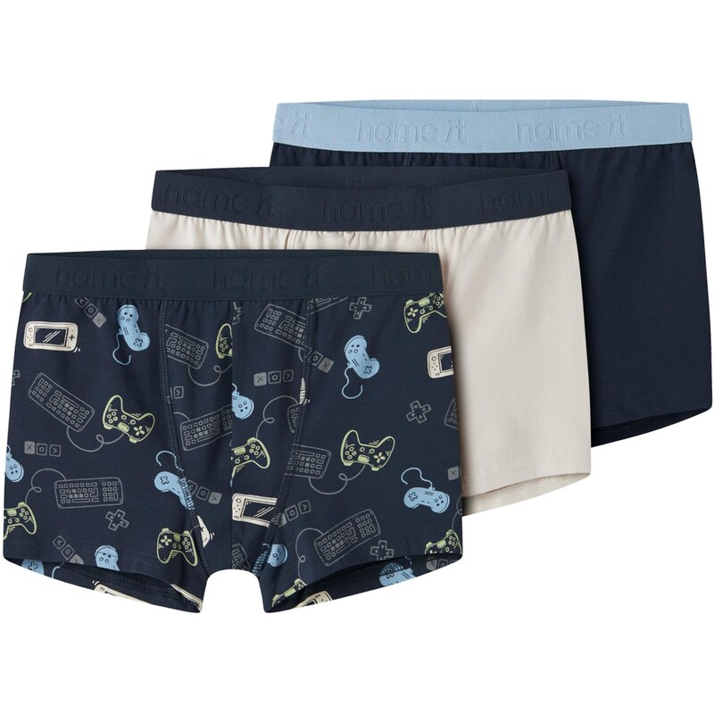 NAME IT Nohavičky krémová / námornícka modrá / svetlomodrá 67317882