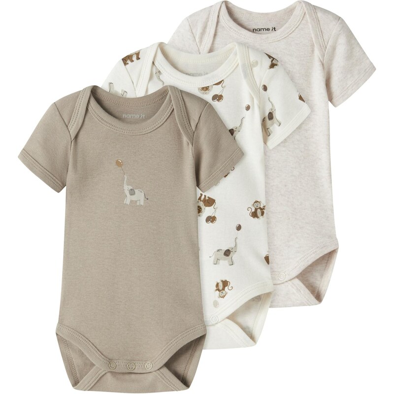NAME IT Body tmavobéžová / béžová melírovaná / hnedá / biela 67317896