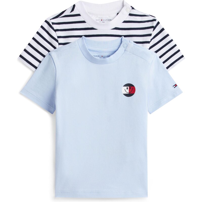 TOMMY HILFIGER Tričko námornícka modrá / svetlomodrá / červená / biela 67317912