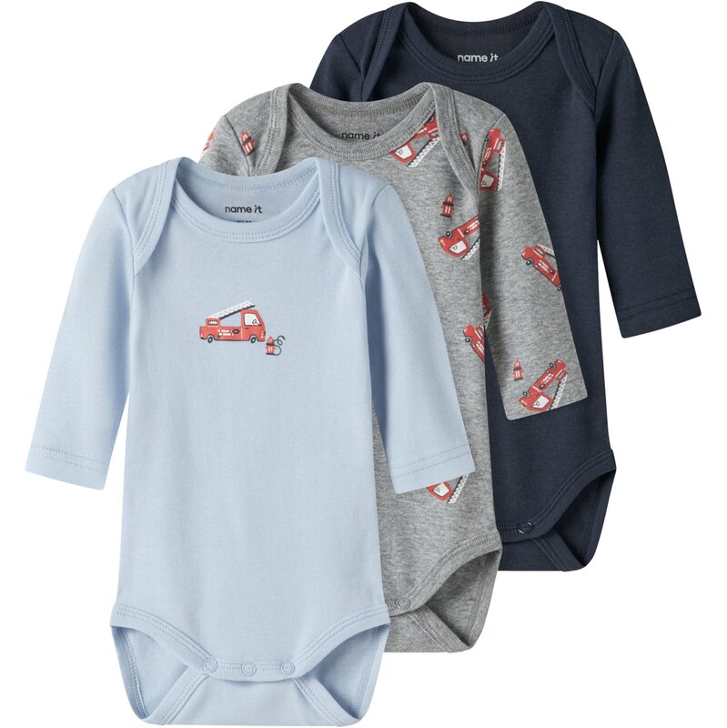 NAME IT Body námornícka modrá / svetlomodrá / sivá melírovaná / krvavo 67317980