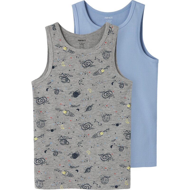 NAME IT Tielko svetlomodrá / tmavomodrá / žltá / sivá melírovaná 67317981