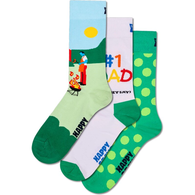 Happy Socks Ponožky limetová / svetlozelená / červená / biela 67318028