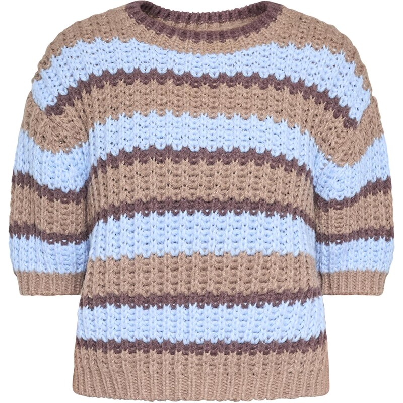 SISTERS POINT Sveter KRISSY svetlomodrá / čokoládová / svetlohnedá 67318103