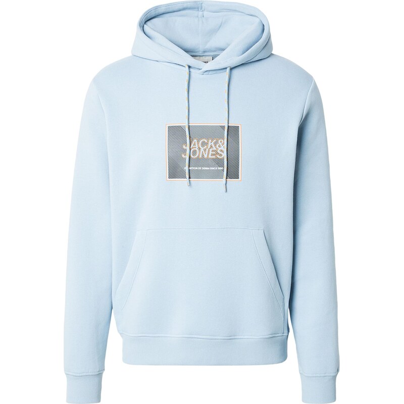 JACK & JONES Mikina JJRAIN svetlomodrá / sivá / oranžová / čierna 67318191