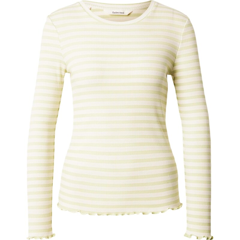 SELECTED Tričko SLFANNA jablková / biela 67318205