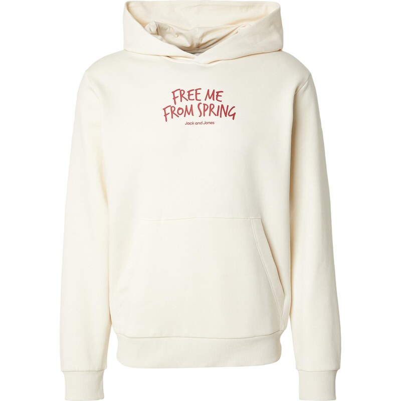 JACK & JONES Mikina JOROBJECT tmavočervená / biela 67318210