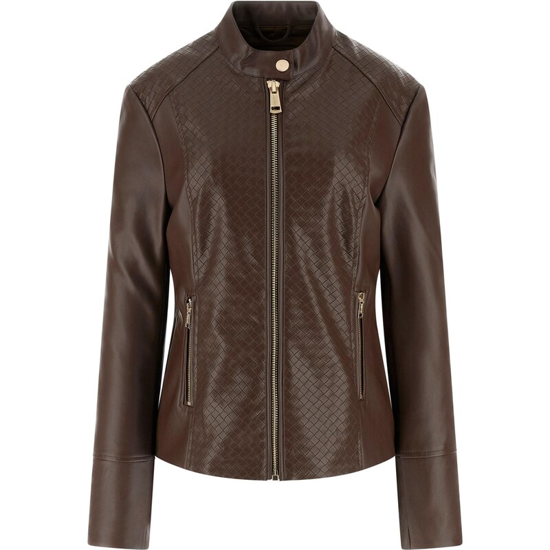 GUESS Prechodná bunda CLAUDINE tmavohnedá 67318259
