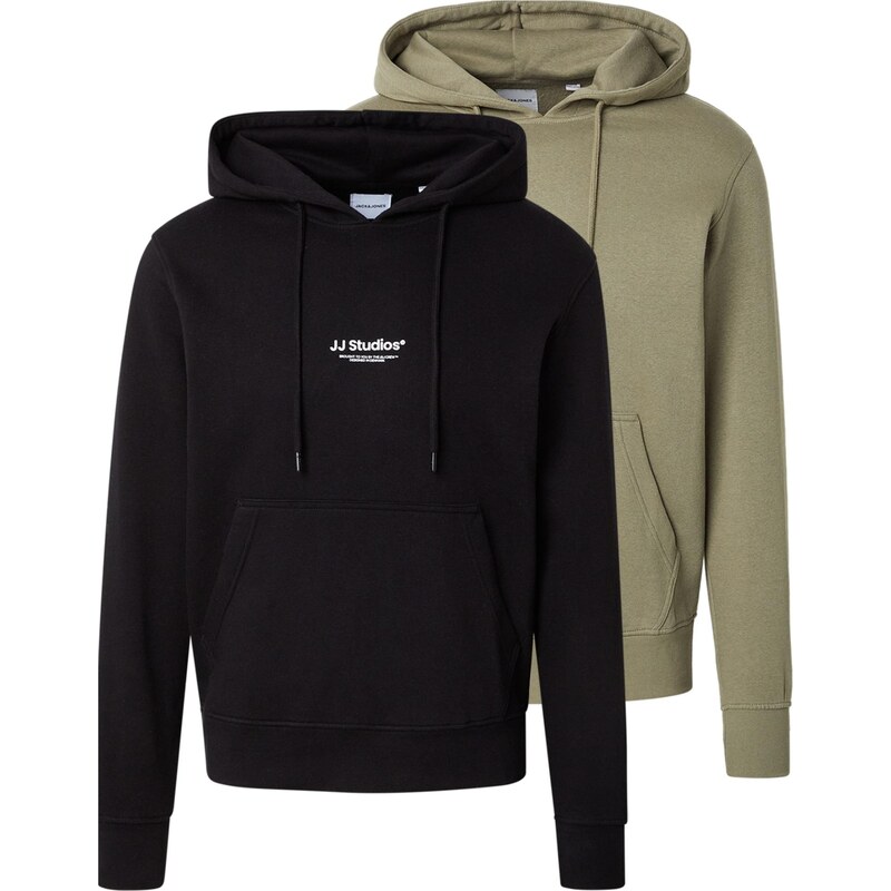JACK & JONES Mikina JJESOHO kaki / čierna / biela 67318260