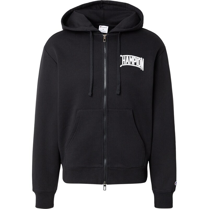 Champion Authentic Athletic Apparel Tepláková bunda čierna / biela 67318419