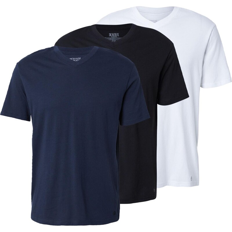 SCOTCH & SODA Tričko tmavomodrá / čierna / biela 67318424