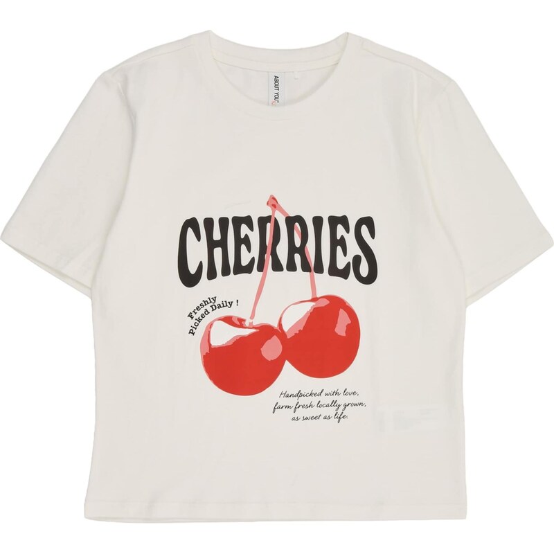 ABOUT YOU Tričko Ava jasne červená / čierna / biela 67318585