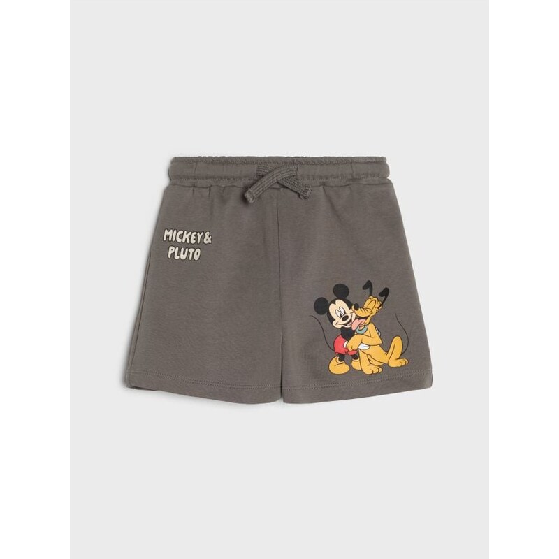 Sinsay - Bavlnené šortky Mickey Mouse - antracitová 67314853