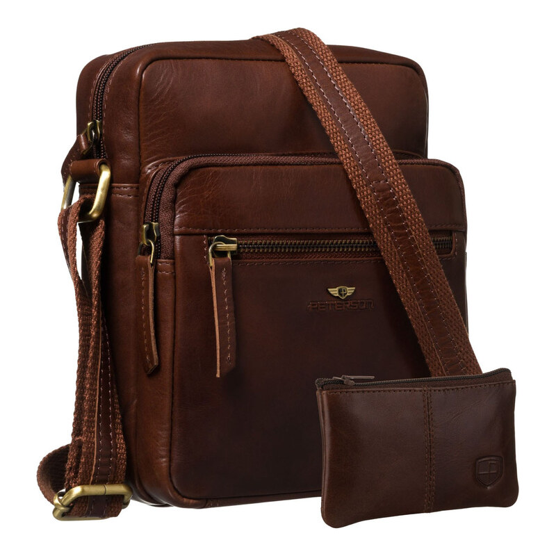 Peterson Hnedá pánska kožená crossbody taška – mestský štýl s 65199318
