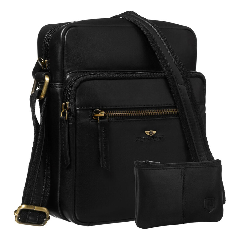 Peterson Pánska čierna kožená crossbody taška – mestská elegancia s 65199319