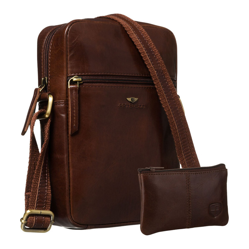 Peterson Pánska hnedá kožená crossbody taška – kompaktná, praktická a 65199316