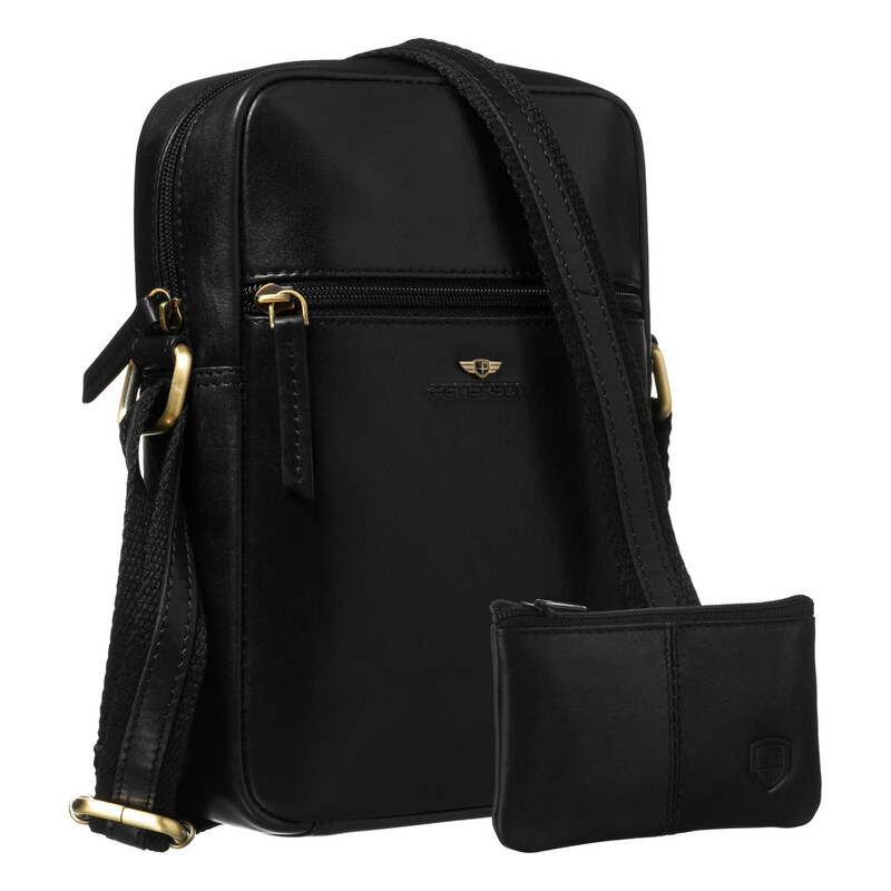 Peterson Čierna pánska kožená crossbody taška – elegantná klasika s 65199317