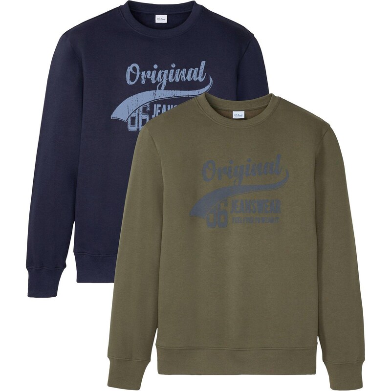 bonprix Mikina (2ks v balení), farba modrá 44791362