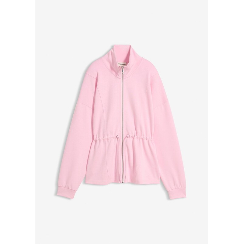 bonprix Mikinová bunda zo scuba materiálu, farba ružová 67323674