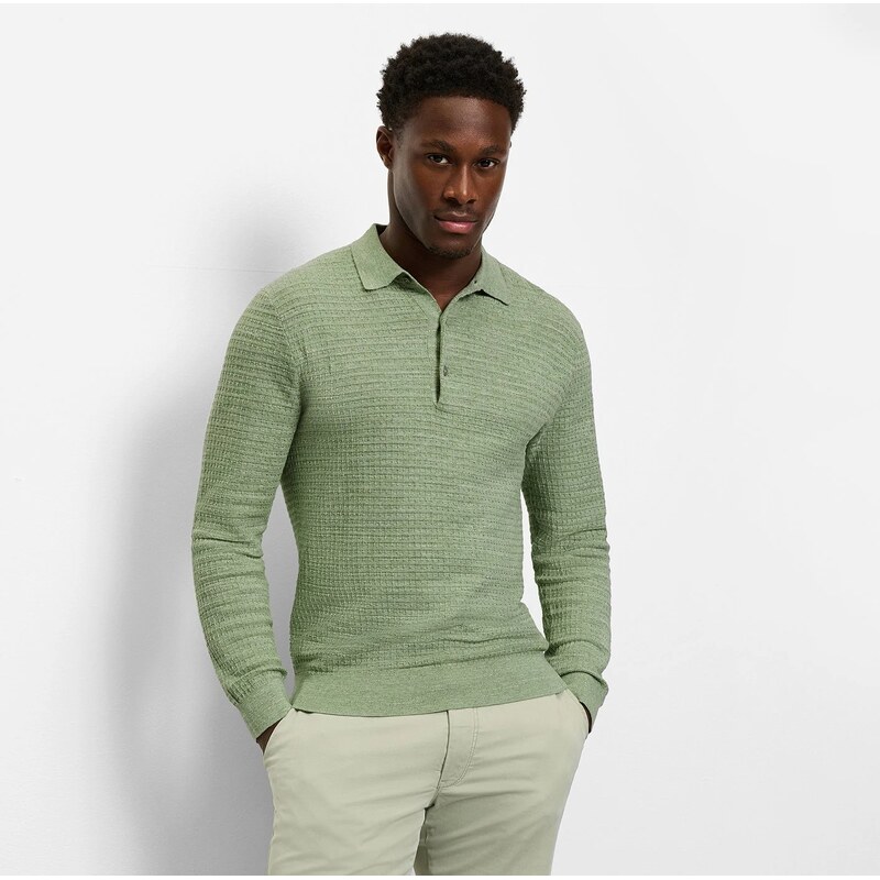 Pánsky zelený bavlnený pulóver OLYMP 67324242