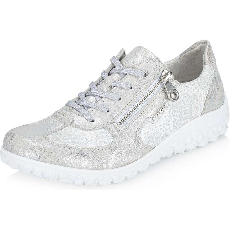 Dámske poltopánky RIEKER 59501-90 strieborná S6 67327169