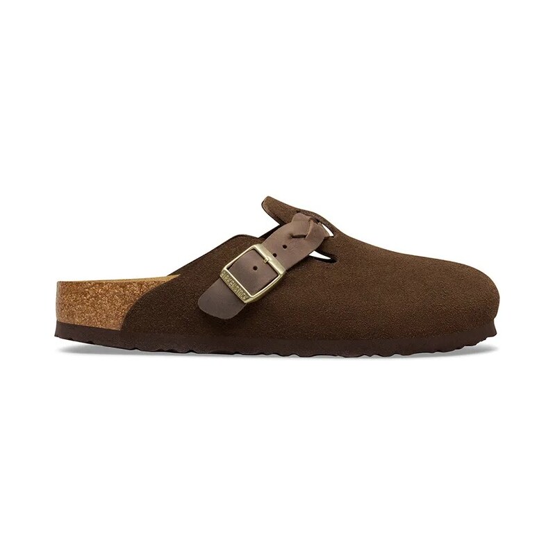 Semišové šľapky Birkenstock Boston Braided 67328928