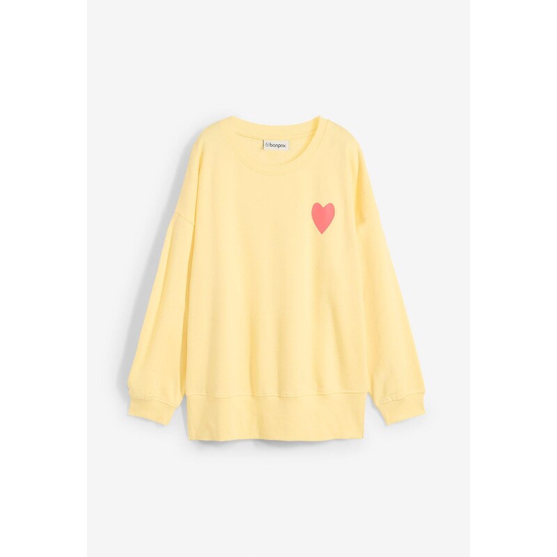 bonprix Mikina overize z bio bavlny, farba žltá 61701967