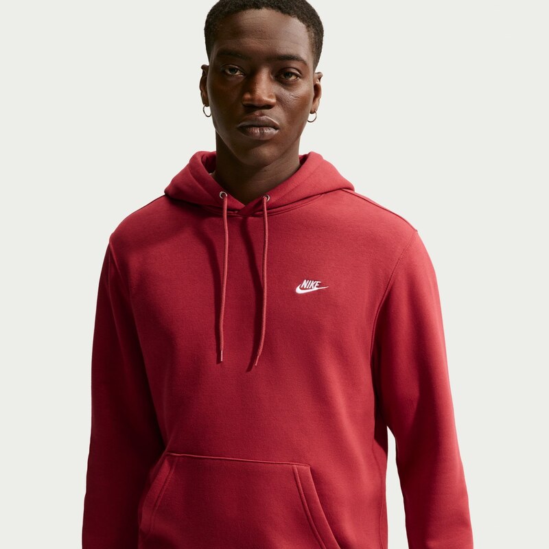 Nike Club Mens Pullover Fleece Hoodie RED 67330576