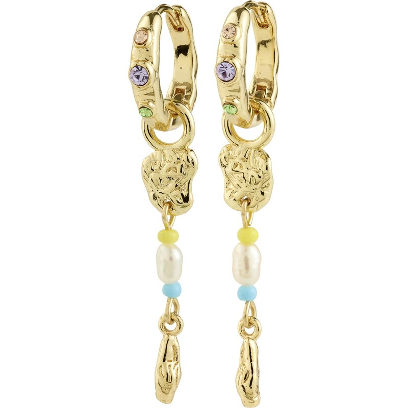 Pilgrim Náušnice Ellington svetlomodrá / zlatá / zelená / perlovo 67335057