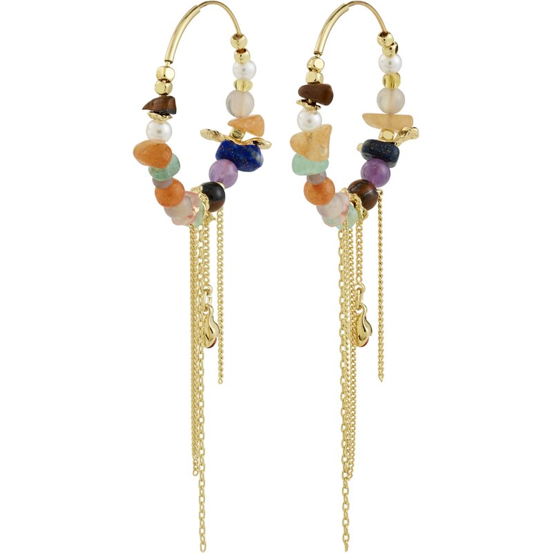 Pilgrim Náušnice Iris žltá / zlatá / mätová / oranžová 67335123