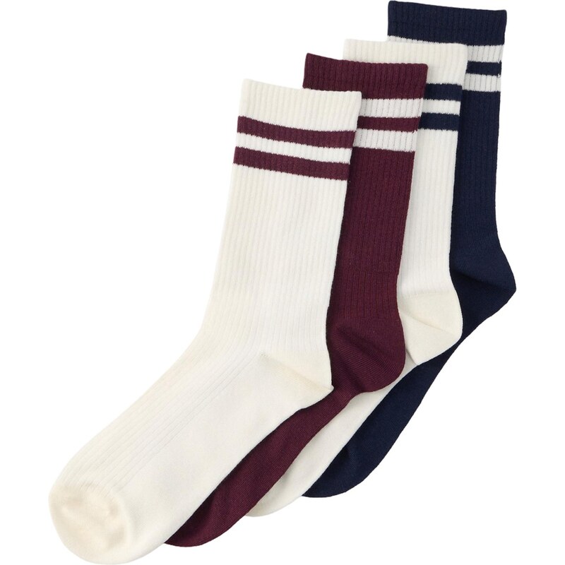Lindex Ponožky Varsity tmavomodrá / modrozelená / biela 67335327