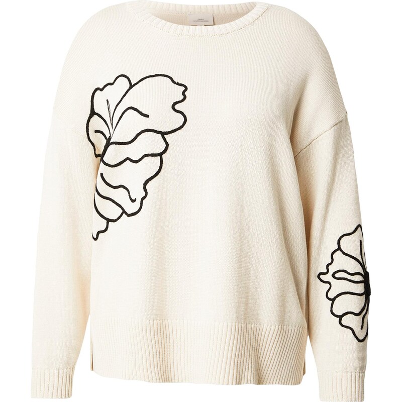 ONLY Carmakoma Sveter CARPetra svetlobéžová / čierna 67335358