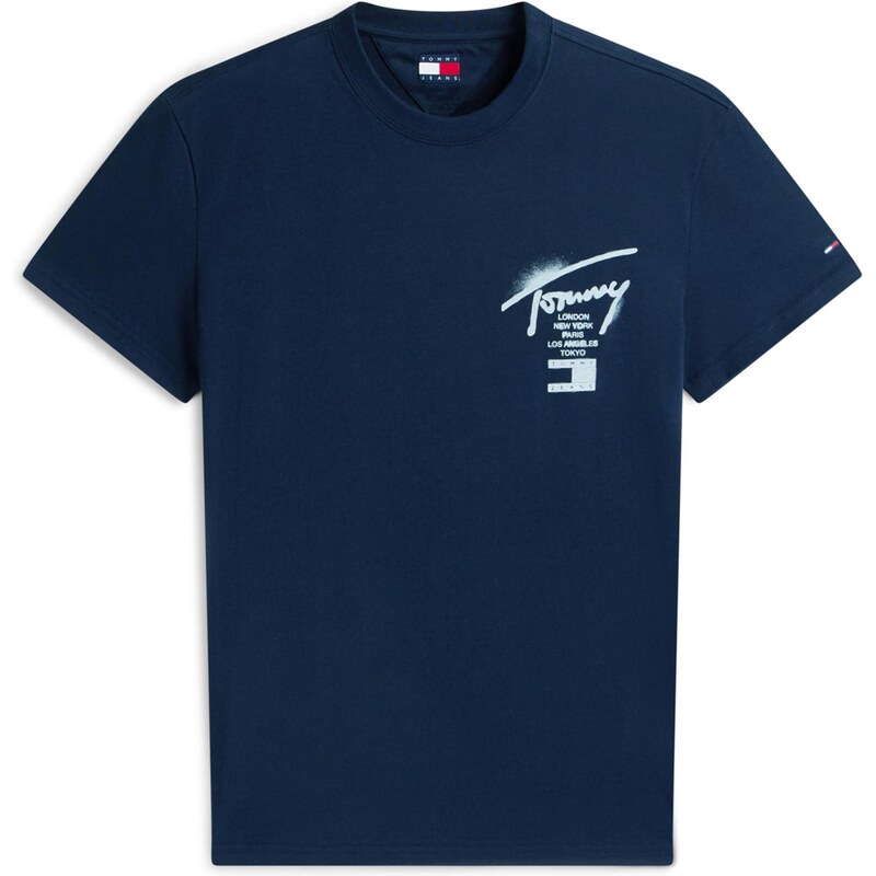Tommy Jeans Tričko CITY SIGN námornícka modrá / biela 67335367