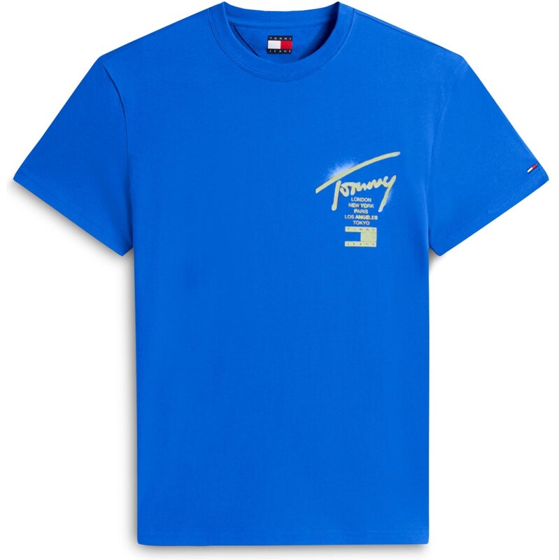 Tommy Jeans Tričko CITY modrá / citrónová 67335368