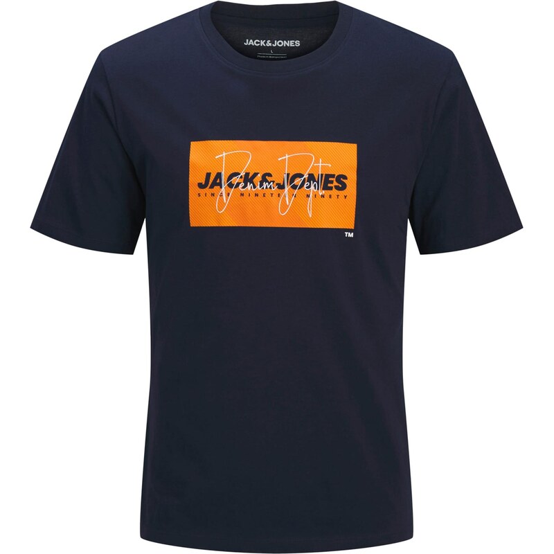 Jack & Jones Junior Tričko JJCOLE námornícka modrá / oranžová / biela 67335443