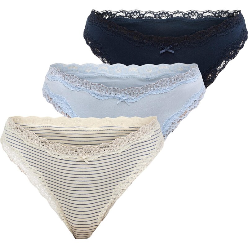 Lindex Nohavičky námornícka modrá / svetlomodrá / šedobiela 67335768