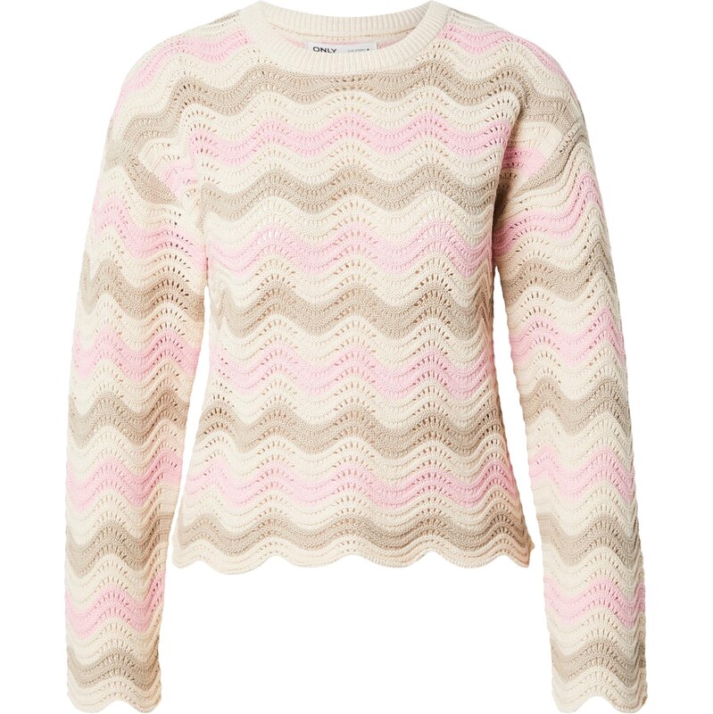 ONLY Sveter ONLASA béžová / svetlohnedá / ružová 67335982