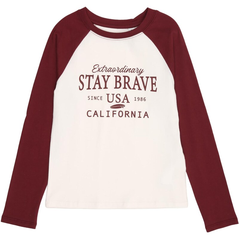 ABOUT YOU Tričko Gina tmavočervená / šedobiela 67335979