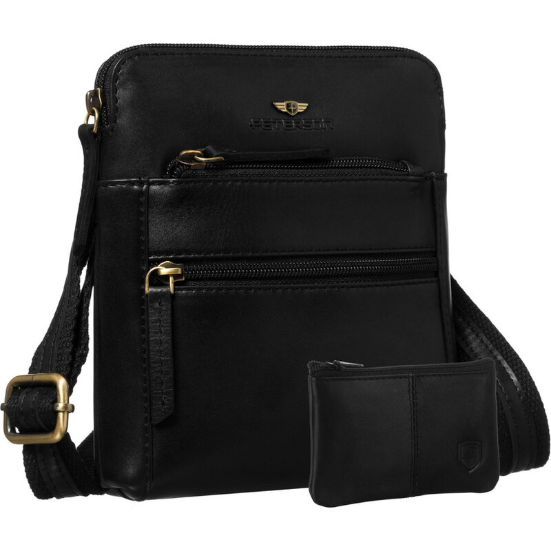 Peterson Elegantná čierna pánska kožená crossbody taška – štýlový 65292284