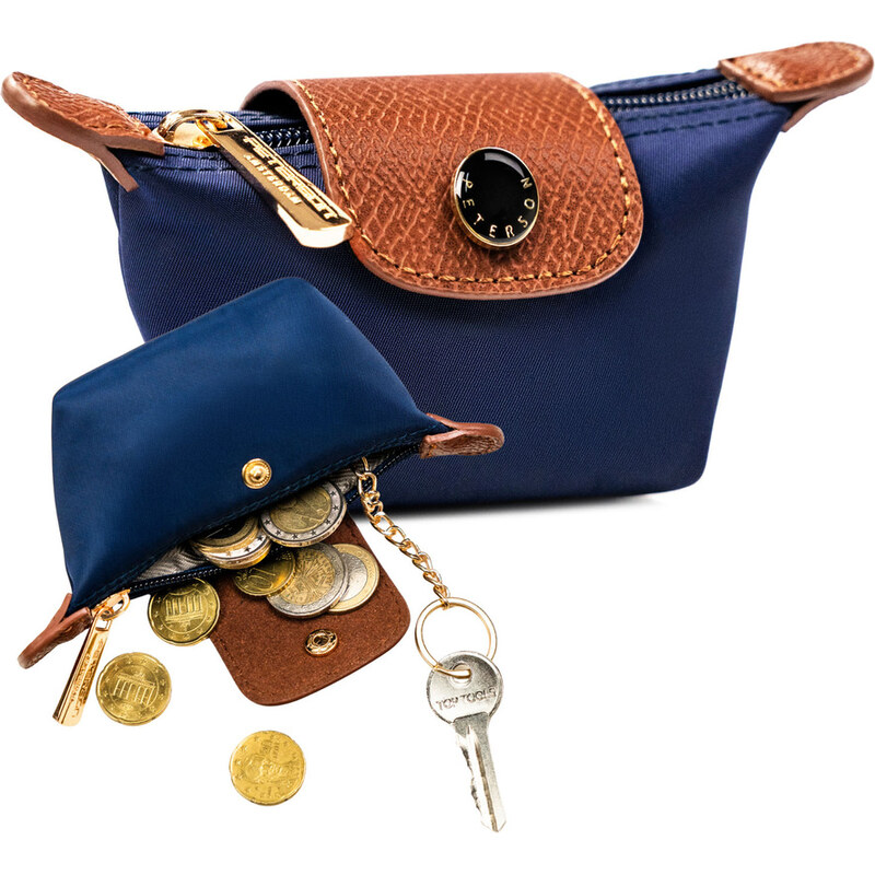 Tmavomodrá kľúčenka Peterson z polyesteru a ekokože 67334778