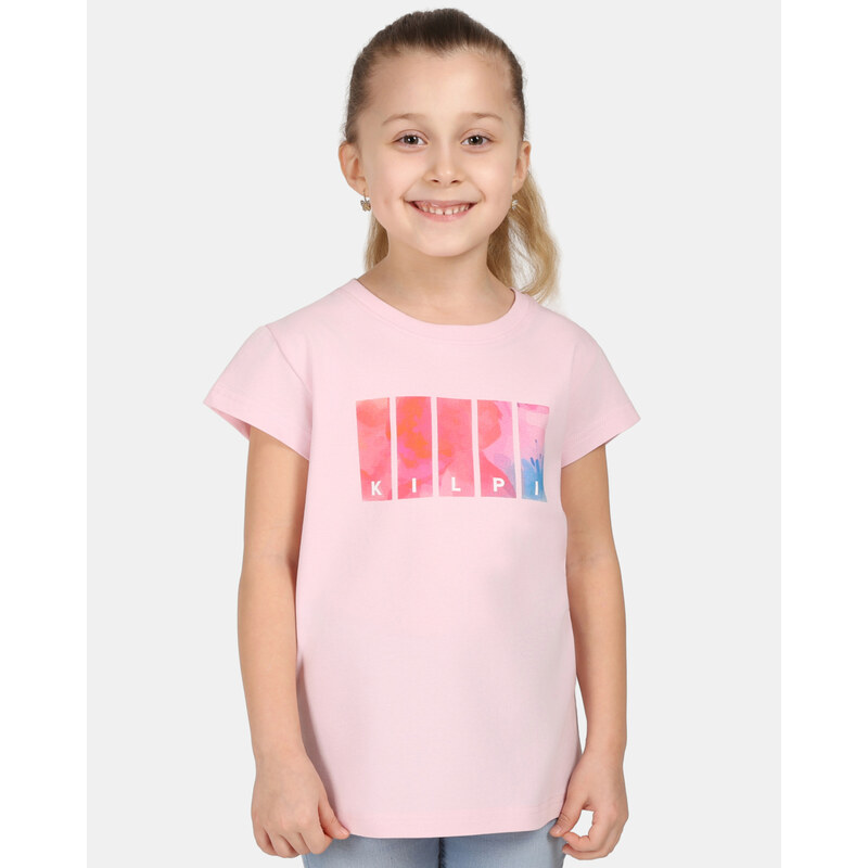 Dievčenské bavlnené tričko Kilpi ALBION-JG svetlo ružová 67351374