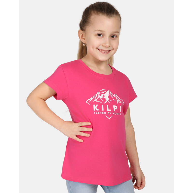 Dievčenské bavlnené tričko Kilpi ALBION-JG ružová 67351375