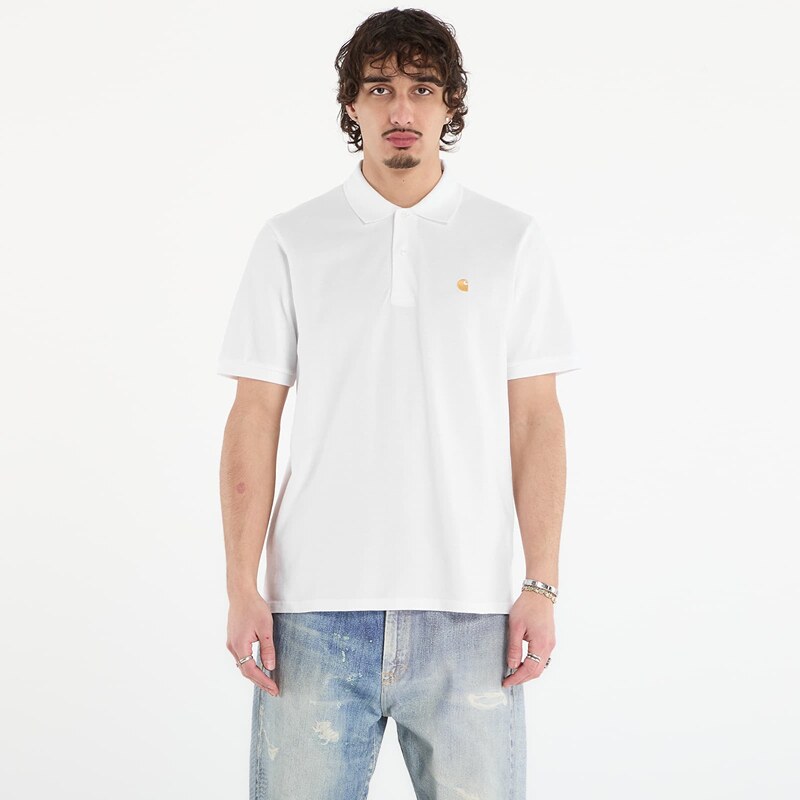 Tričko Carhartt WIP S/S Chase Pique Polo UNISEX White/ Gold S 67352873