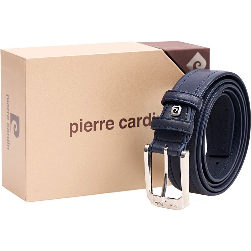 Modrý pánsky kožený opasok Pierre Cardin 67354542