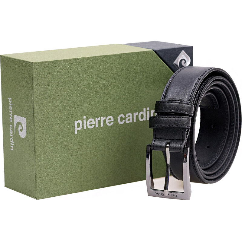 Čierny pánsky kožený opasok Pierre Cardin 67354545