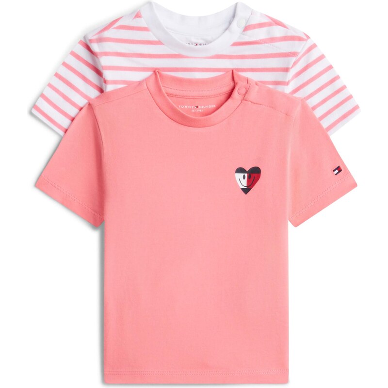 TOMMY HILFIGER Tričko ružová / pitaya / biela 67356495