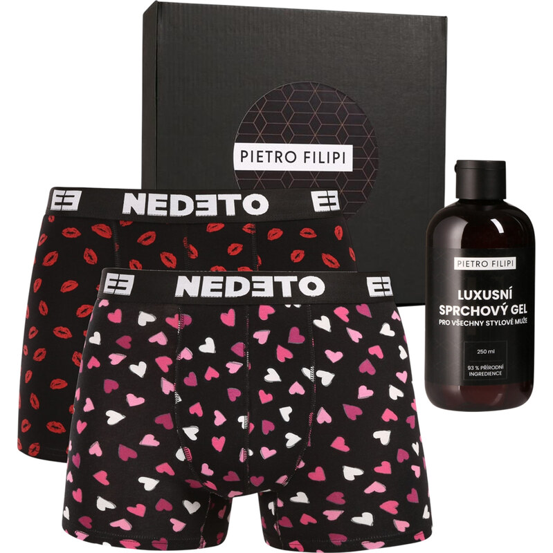 Pánska darčeková sada 2PACK boxerky Nedeto a sprchový gél Pietro 67354966