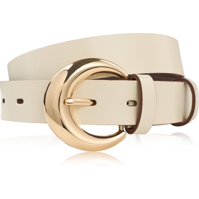 Paolo Peruzzi Dámsky kožený opasok na nohavice 100 cm | krémová PG-13 67355481