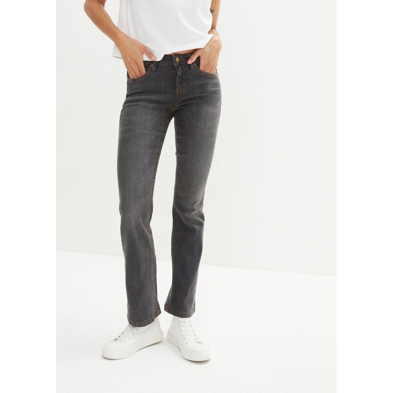 bonprix Komfort-strečové džínsy, bootcut, stredná výška pásu, farba 44731682
