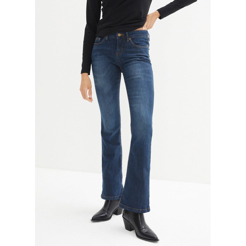 bonprix Komfort-strečové džínsy, bootcut, stredná výška pásu, farba 44740872